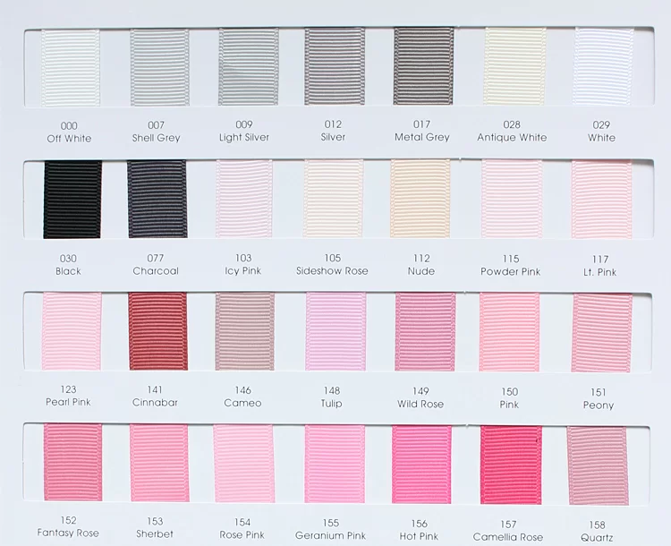 grosgrain ribbon color chart