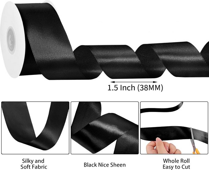 black ribbon satin