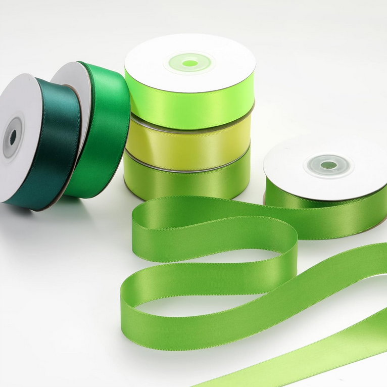 green ribbon satin