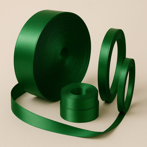 green satin ribbon