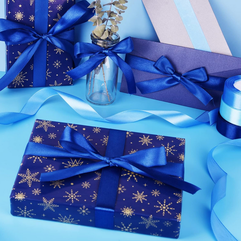 blue ribbon satin