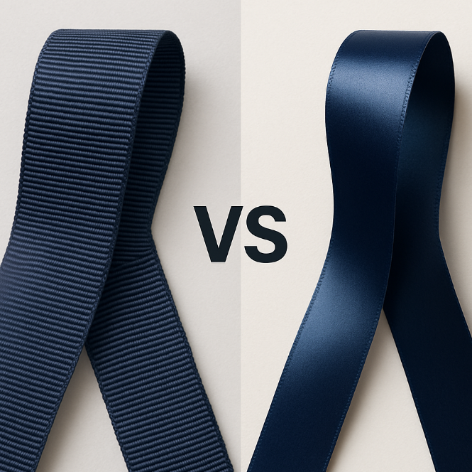 grosgrain vs satin ribbon