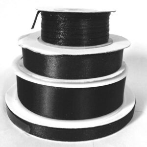 Black Satin Ribbon Plain Width 3mm - 4 inch 100yards/Roll