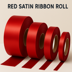 Red Satin Ribbon Roll, Single & Double Face Satin(17 Sizes Available)