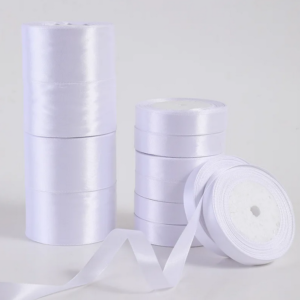 White satin ribbon 1 inch, 1.5 inch, 2 inch, 3 inch,4 inch (17 Sizes)