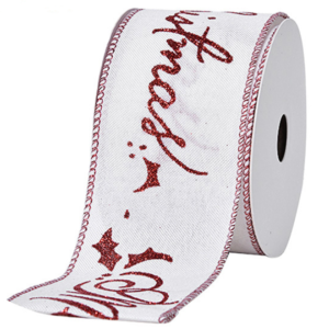 2.5 Inch Merry Christmas Wired Ribbon