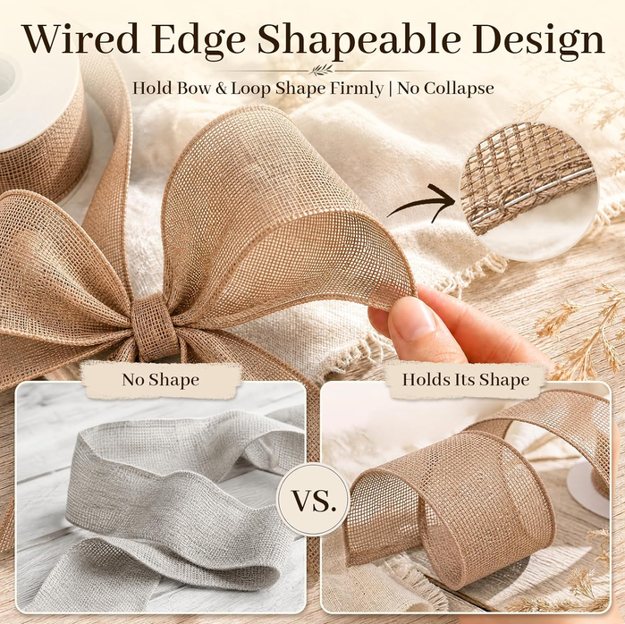 burlap ribbon with wire edge
