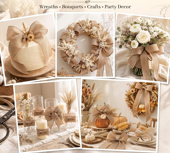 burlap wired christmas ribbon