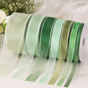 green organza ribbon