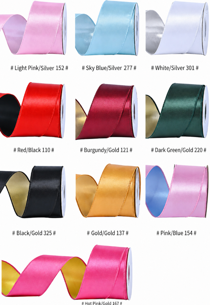 reversible satin wired ribbon color chart