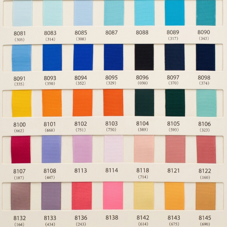 196 plus personalized ribbon colors and custom color matching