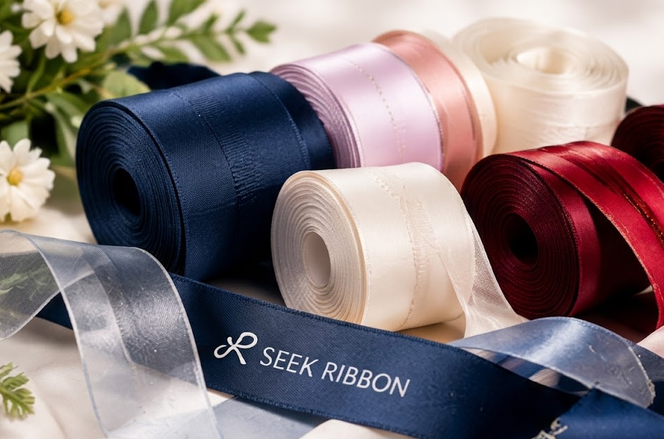 Personalized ribbon materials including grosgrain satin organza and velvet
