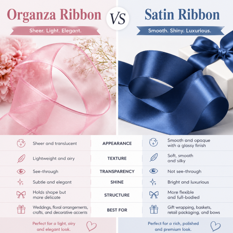 organza ribbon VS satin ribbon
