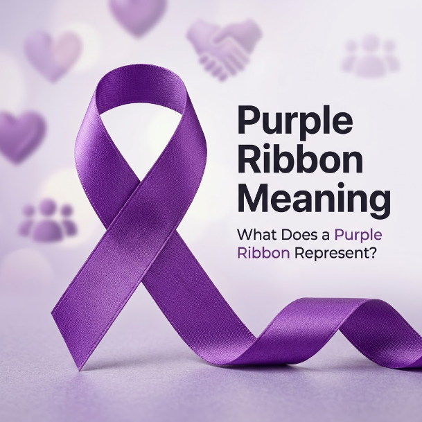 purple ribbon meaning