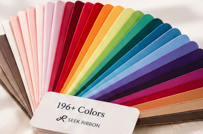 Wide range of personalized ribbon colors and custom color matching