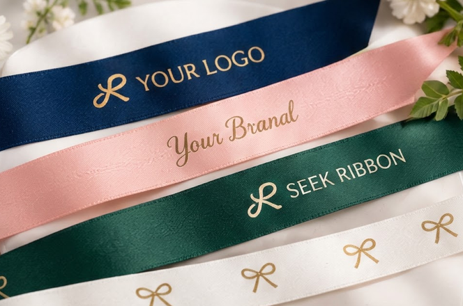 Custom logo and artwork printed on personalized ribbon