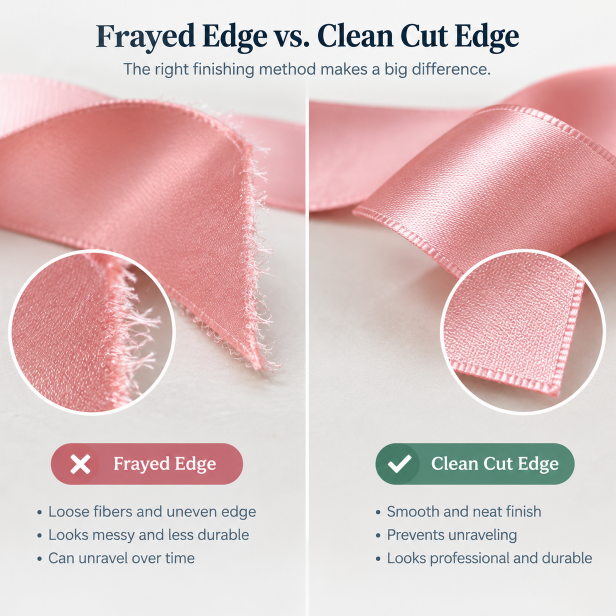 frayed edge vs clean cut edge